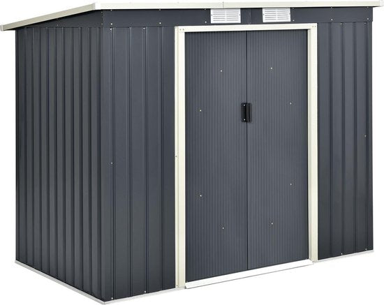 Juskys Maison d'été en métal M - base métallique avec deux portes coulissantes- 213 × 130 × 173cm - anthracite