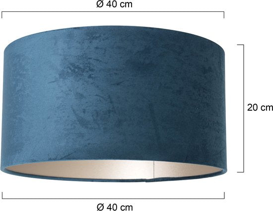 Steinhauer Abat-jour velours bleu Ø40cm
