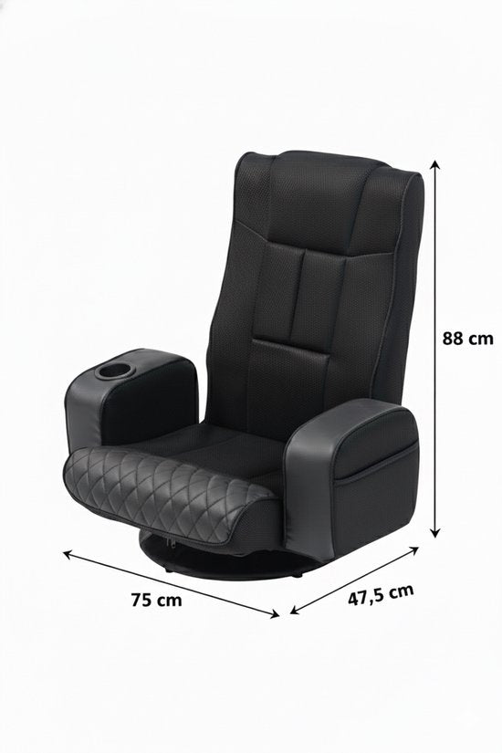 VDD Gaming - Chaise de jeu - Chaise de sol - Chaise de jeu noire - Chaise de sol réglable