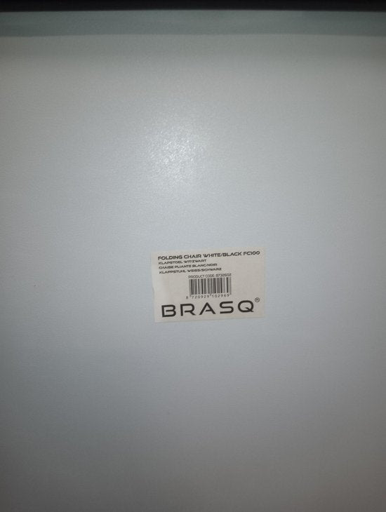 BRASQ Chaise pliante Blanc Noir - Chaise pliante - Chaise pliante 43x38x78 cm - PVC - Chaise de salle à manger