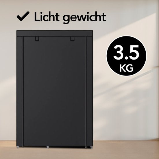 Brixy Wardrobe - Wardrobe - Armoire - Pliable - Armoire pliante en tissu - Armoire de camping - 88 x 45 x 168 cm - Noir