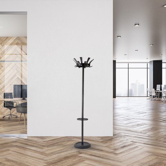 BRASQ Porte-manteau London CS300 - Noir - Acier - Porte-manteau vertical - 181 cm - Moderne