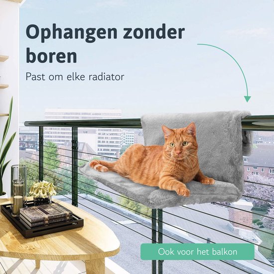 LBB Hamac pour Radiateur - Panier et couchage - chat - Hamac pour Radiateur - Gris