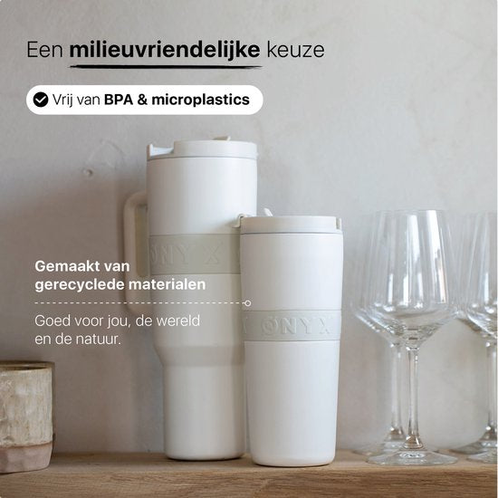 ONYX Bouteille à boire avec paille 700ML - Bouteille d'eau pour enfants et adultes - Mug Thermos Mug de voyage en acier inoxydable - Buvette de motivation - Tasse à boire pour l'école - Coco White