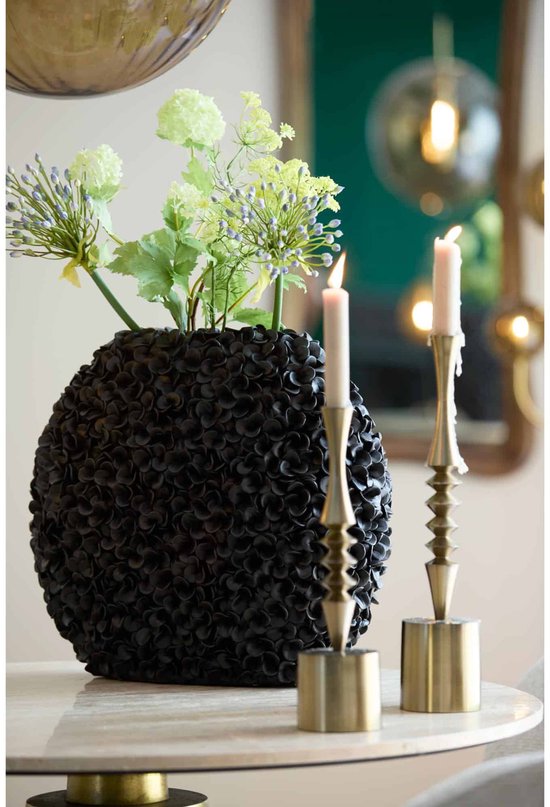 Light & Living Vase Phylia - Noir - 52x23x46.5cm - Plastique - Moderne - Vase à fleurs - Décoration intérieure - Vase décoratif pour le salon ou la chambre à coucher