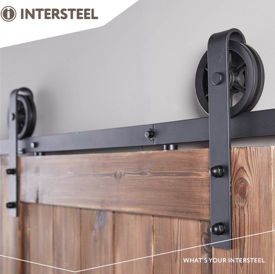 Système de porte coulissante Intersteel Roue noir mat