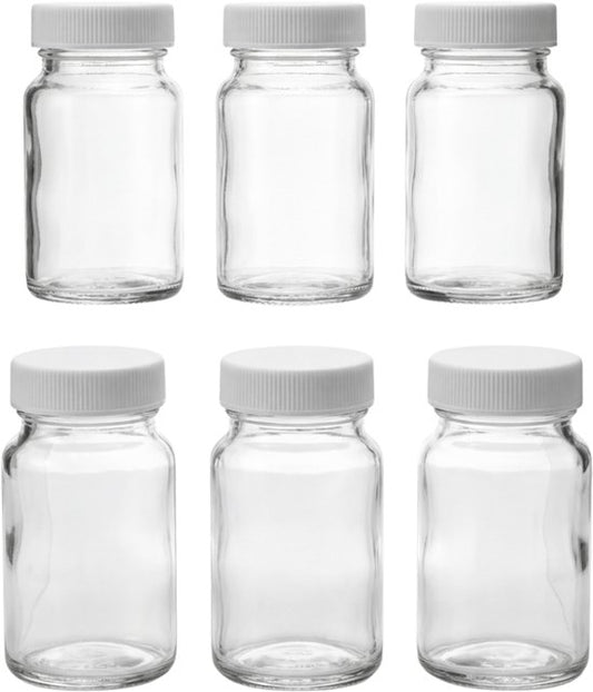 Safecourt Kitchen Bouteilles à jus en verre - 100% pur jus, sans PFAS ni microplastiques - 6 pièces x 60ml
