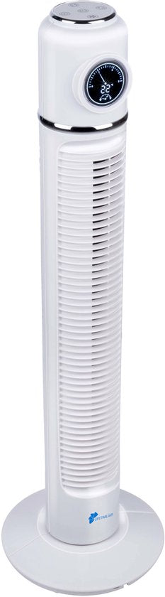 Lifetime Air Tower Fan - Ventilateur de colonne de 76 cm avec télécommande - Ventilateur oscillant avec 3 vitesses et 3 modes de vent - Fonction minuterie et écran LCD - 40W - Blanc