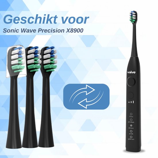 VAIVE Set de têtes de brosse à dents - 6 pièces - Sonic Wave Precision X8900