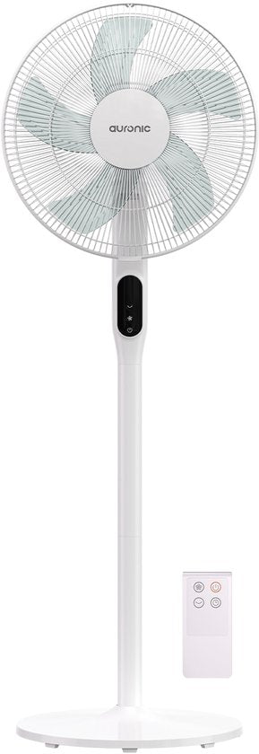 Auronic Ventilateur sur trépied - Ventilateur sur pied - Refroidisseur d'air - Ventilateur de sol et de table - 3 en 1 - 12 vitesses - Ventilateur silencieux - Ventilateur - Avec télécommande - Blanc