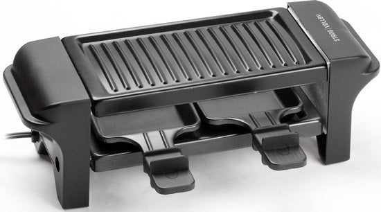 StangVollby GRILLA Set Gourmet pour 2 personnes - Petit Set Gourmet - Plaque de gril électrique - Set Raclette Gourmet - Griller - Frire - Antiadhésif - Gourmet - Dîner de Noël - Noir - Plastique - Sets Gourmet - Poêles Gourmet - 350W