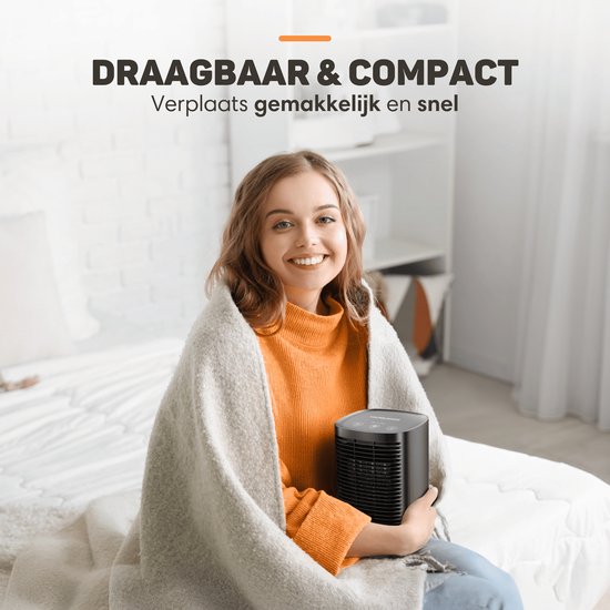 Vulpes Goods® Tech - Radiateur électrique - Chauffage électrique pour l'intérieur - Radiateur à ventilateur - Radiateur céramique - 3 niveaux - 950W - Indication LED - Rotatif - Noir - Version PRO