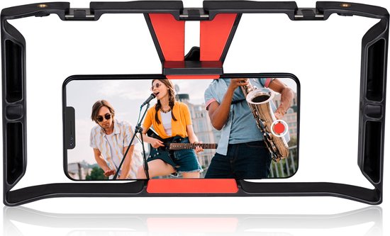 Grundig Smartphone Video Rig - Poignée - Noir/Rouge