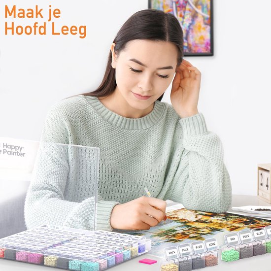 Happy Painter Diamond Painting Accessories - Boîte de rangement 56 boîtes - Diamond Painting Adults - Boîte de tri avec boîtes - Diamond Painting Kids