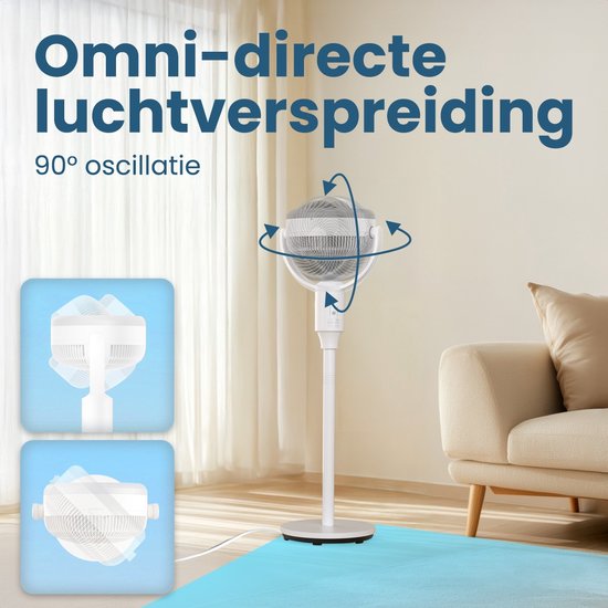 Auronic Ventilateur trépied - Ventilateur sur pied - Refroidisseur d'air - Ventilateur de sol et de table - Omni - 3 vitesses - Ventilateur silencieux - Ventilateur - Avec télécommande - Noir