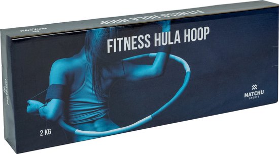 Matchu Sports - Hula hoop fitness - Waist trainer - Hula hoop - Muscles abdominaux - 2 KG - Ø 100 cm - Noir / Bleu