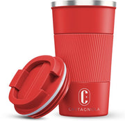 Tasse thermos Castagnola - Tasse à café à emporter - Tasse de voyage pour café et thé - Tasse à thé - 510 ML - acier inoxydable - Rouge