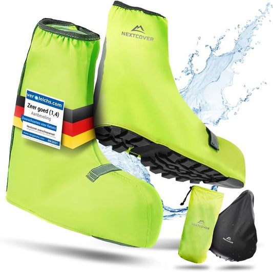 Nextcover® Couvre-chaussures imperméables | Chaussures de pluie 100% imperméables pour vélo | Couvre-chaussures réfléchissant réutilisable| Couvre-chaussures imperméables | Couvre-chaussures | Protection des chaussures | Couvre-chaussures de cyclisme