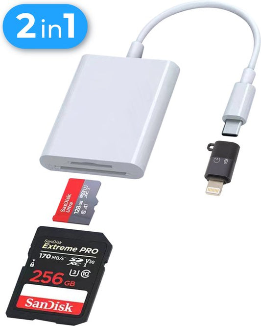 Nuvance - Lecteur de cartes SD - Lecteur de cartes SD USB C - Lecteur de cartes - Adaptateur Lightning - Lecteur de cartes mémoire - Lecteur Micro SD - Lecteur de cartes SD - Lecteurs de cartes - Lecteur de cartes Micro SD