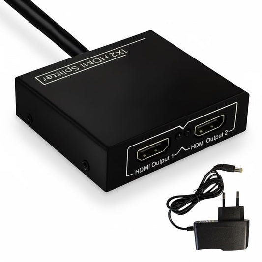 Skoov HDMI Splitter 1 in 2 out - Adaptateur 4K HDMI Splitter - Câble - 2 Ports - Duplication d'image - Universel - Jeu - TV - PC - Extender