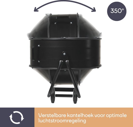 Perel Ventilateur de sol, Ø 75 cm, ventilateur de tambour, ventilateur de sol sur pied avec tambour, mobile, industriel, 2 vitesses, métal, noir, intérieur/extérieur, 35.5 kg