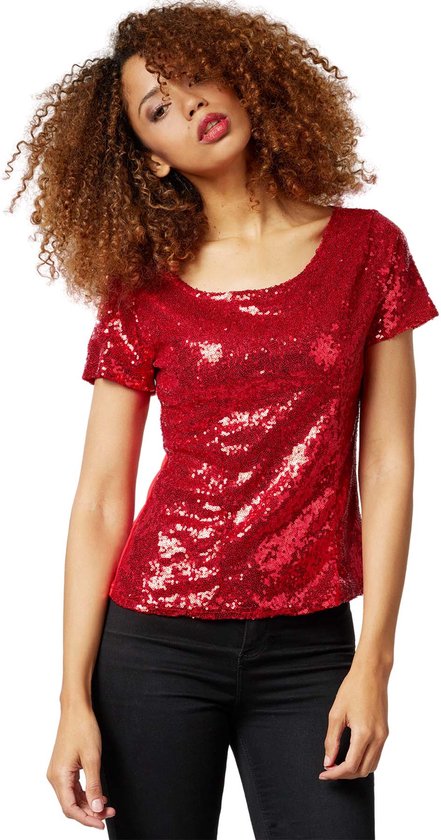 Dressforfun Chemise à manches courtes en paillette bordeaux XXL - Déguisement Halloween déguisement carnaval déguisement carnaval déguisement carnaval - 303730