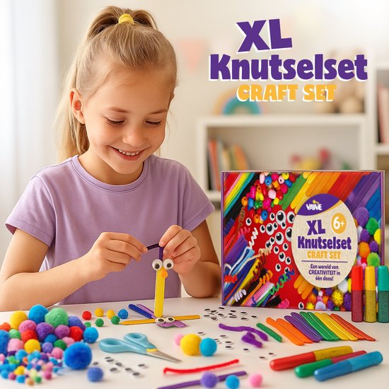 Vaive Craft Set 905-piece - Crafting Girls & Boys - Beads, Feathers, Pompoms & Wiggle Eyes - Craft Case - Crafting Supplies - Crafting kits