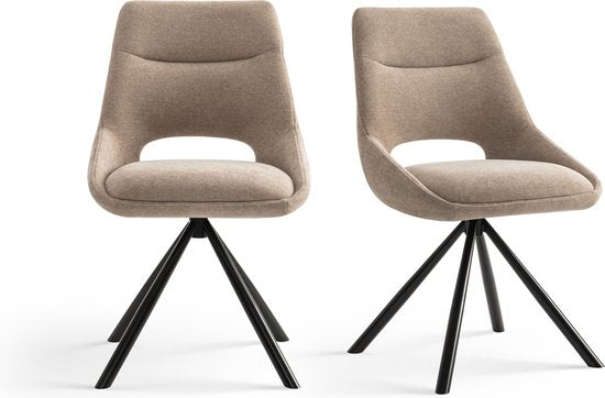 Furnihaus Chaises de salle à manger set of 2 - Tosca - Taupe - Fabric