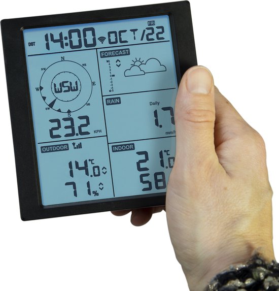 Alecto WS5200 - Station météo professionnelle WiFi avec capteur extérieur - Contrôle par application - 6-en-1