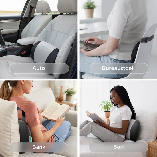 CozySense® Back Support - Coussin dorsal ergonomique avec structure en gel - Bas du dos - Support lombaire à réduction de pression pour la voiture, le bureau et la maison - Respirant, rafraîchissant et antidérapant