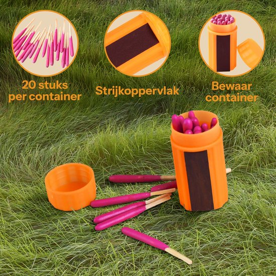 Ever Trex® Storm matches Waterproof 2-Pack - 40 pièces - Emergency - Waterproof - Waterproof - Outdoor Survival - Camper - Briquet - Allume-feu - Camping - Allumettes - Emergency pack