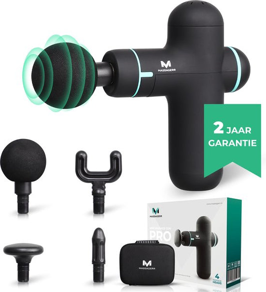 Massagerr® Mini Massage Gun PRO - Appareil de massage pour la relaxation et la détente - Pistolet de massage noir - Appareils de massage - Relaxation - Appareil de massage professionnel - Pistolet de massage