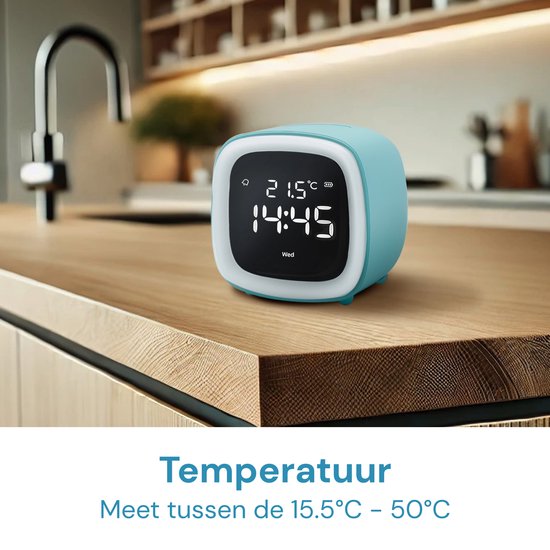 JustAnotherProduct AP18 - Réveil numérique rechargeable avec lumière (3 modes) - Réveil avec température (15,5°C à 50°C) - Réveil 12/24h - Veilleuse - Gris