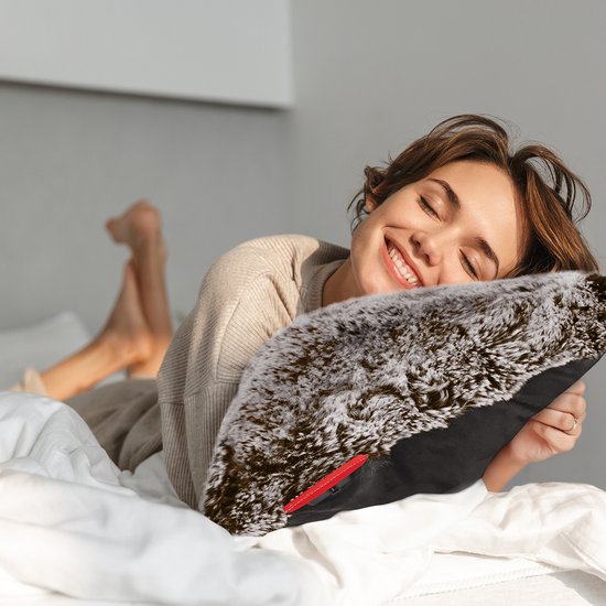 Auronic Heat Pillow - Teddy - 45x60 - Sans fil - Rechargeable - Oreiller électrique - Infrarouge - Gris