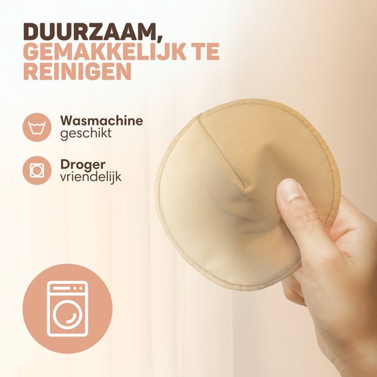 Vulpes Goods® BabyCare - Coussinets d'allaitement lavables - Bio - 14 coussinets - Coupe B à D - Lavables - Naturels - Respectueux de l'environnement - Sac de lavage et pochette de rangement inclus