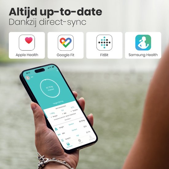 Pèse-personne Auronic - Analyse corporelle et pourcentage de graisse - Numérique - 15 mesures - Noir