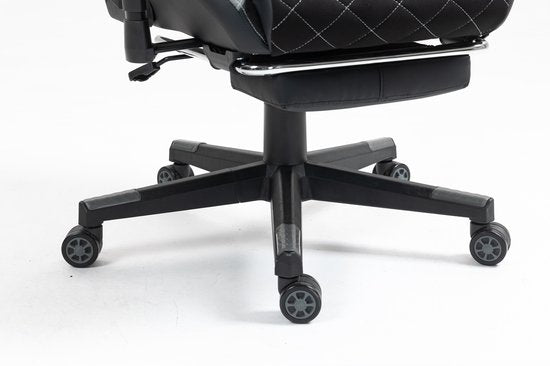 VDD Gaming - Chaise de jeu - Chaise de jeu avec repose-pieds - Chaise de jeu noire - Chaise de jeu - Chaise de bureau Gaming - Chaise de bureau ergonomique - Avec coussin de nuque et coussin de dossier réglable - Chaise de jeu avec repose-pieds - Chaise d