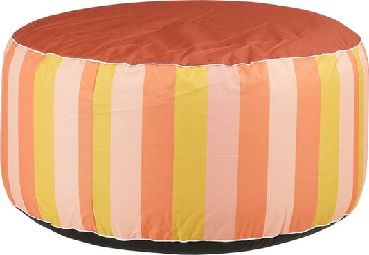 Mica Decorations Novia Pouf gonflable rayé - H37 x Ø80 cm - Orange