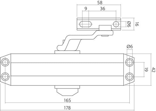 Intersteel Ferme-porte à bras articulé DR 122 noir