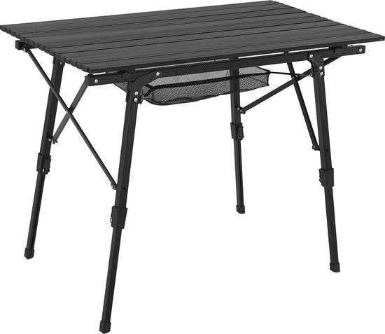 Juskys Table de camping pliable Picco - Noir - 90 x 52 x 68 cm - Sac de rangement inclus