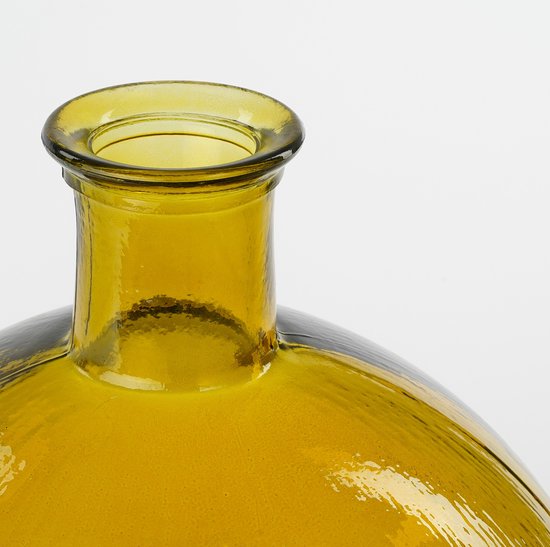 Mica Decorations Vase bouteille Firenza - H42 x Ø34 cm - Verre recyclé - Ocre