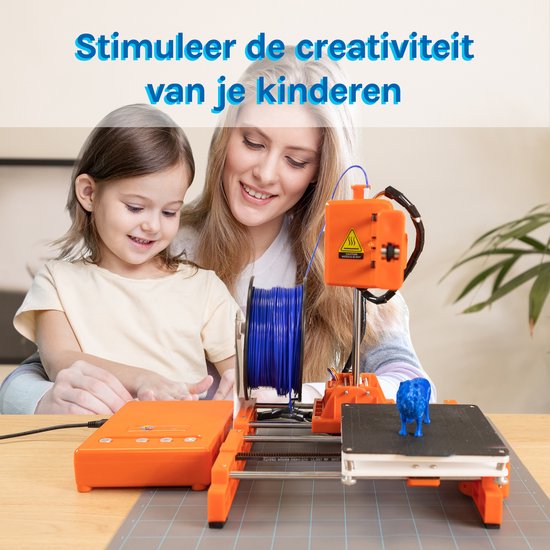 3D&Print Imprimante 3D pour débutants, enfants - Kit de construction - Pack de démarrage pour enfants - Orange
