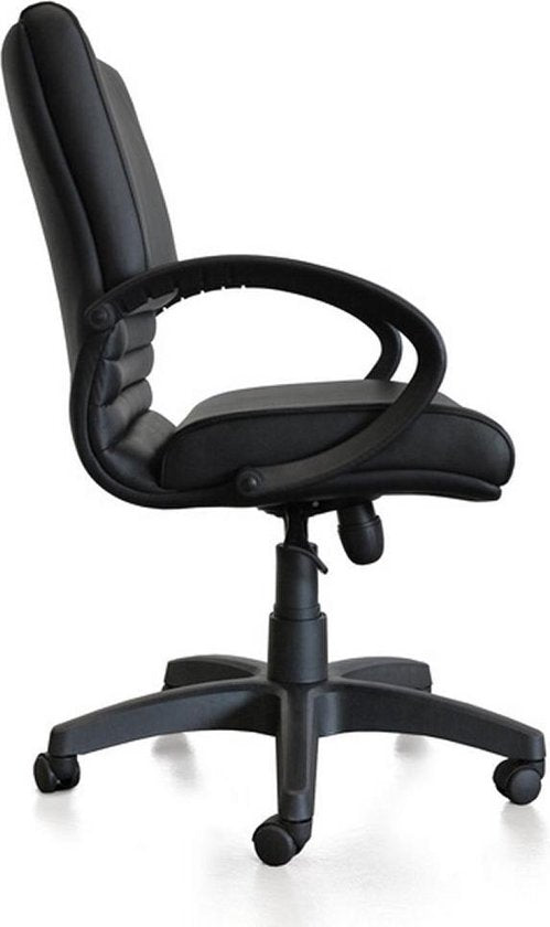 Siège de bureau Kangaro - LEANNA - cuir noir - capacité de charge max. 120 kg - K-850550