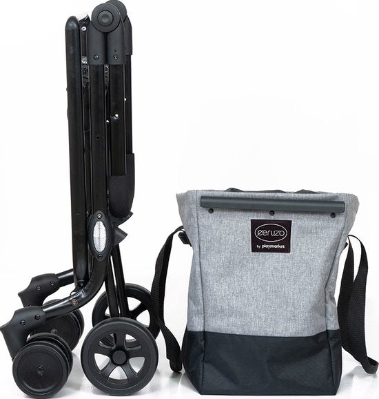 Ceruzo by Playmarket- Easy Go - Chariot de courses - Noir-Gris