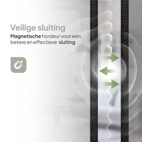 O'DADDY® Rideau de porte Deluxe FIBER - Rideau anti-moustiques magnétique - Pour les nouvelles constructions et les portes standard - Installation facile - Moustiquaire de porte noire - 92x220 cm