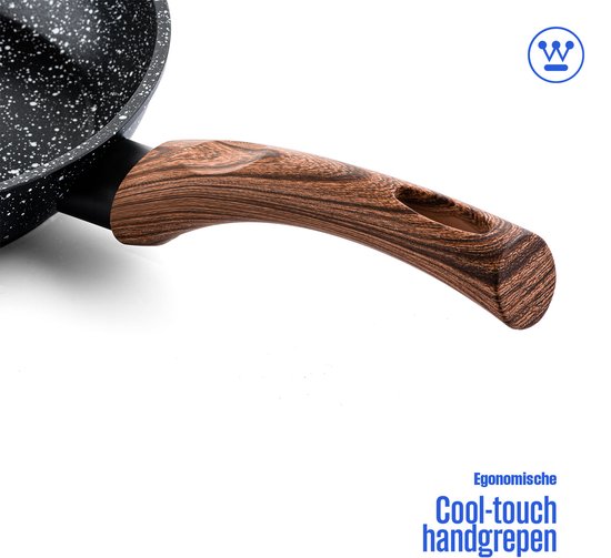 Poêle Westinghouse - Ø 24 cm - Poêle à induction - Bois marbré noir