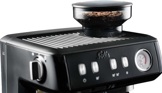 Solis Grind & Infuse Compact 1018 Machine à piston - Machine à espresso - Convient aux tampons - Acier inoxydable Noir
