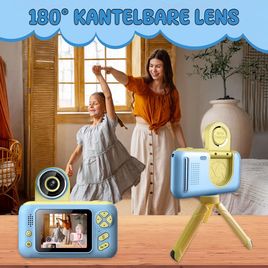 K&L Digital Kids Camera Kids - Caméra vlog pour enfants - Caméras numériques pour enfants - Caméras pour enfants - Caméra pour enfants - Bleu