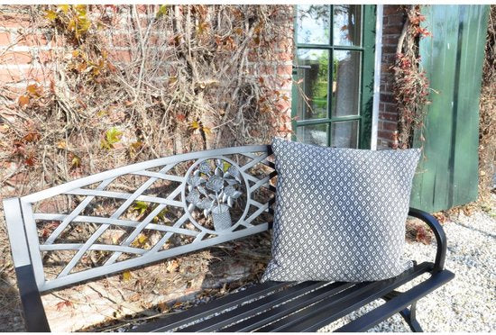 Lesli Living - Banc de jardin - Banc d'extérieur - Banc de jardin en acier - Banc de balcon - Banc d'extérieur résistant aux intempéries - Acier - Très robuste - Résistant à l'usure - Oxford - 127 x 59,5 x 80 cm - Capacité de charge : 180 kg - Noir