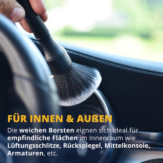 LICARGO Detailing Brush Car - ultra-soft for gentle cleaning inside and out - 2 pieces brushes car care - soft car detailing brush - upper car brush cleaning brush set